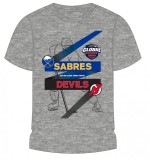 NHL produse tricou de copii NHL Global Series 2024 Czechia Buffalo Sabres vs New Jersey Devils Match-Up Graphic Tee - Dětsk&eacute; XL (13 - 15 let)