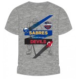NHL produse tricou de copii NHL Global Series 2024 Czechia Buffalo Sabres vs New Jersey Devils Match-Up Graphic Tee - Dětsk&eacute; S (6 - 8 let)