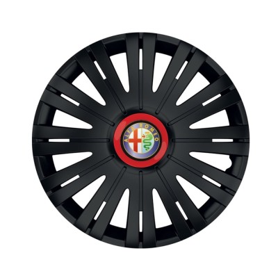 Set 4 capace roti Negre Cu Inel Rosu Active R16 pentru gama auto Alfa Romeo foto