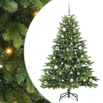 vidaXL Brad de Crăciun artificial cu 150 LED Verde 150 cm PE și PVC 3397538 foto