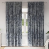 vidaXL Draperii velvet , 2 piese cu ochiuri, gri argintiu, 245 x 140 cm.