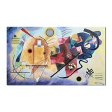 Tablou celebru pictat manual, Yellow, Red, Blue, 100x60cm ulei pe panza, reproducere Wassily Kandinsky