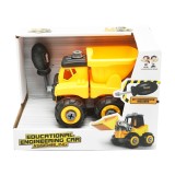 Jucarie camion galben tip Montessori pentru copii 3+ ani