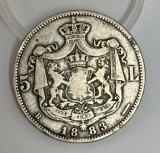 moneda argint 5 Lei 1883 - Carol I
