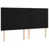 Cumpara ieftin Tablie de pat neagra 160x5x118/128 cm catifea