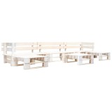 Cumpara ieftin Set mobilier gradina din paleti, 6 piese, alb, lemn
