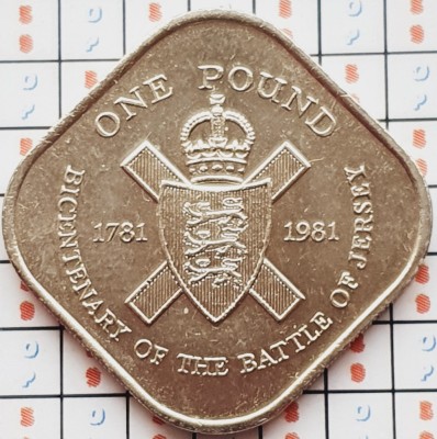 1086 Jersey 1 pound 1981 Elizabeth II (Battle of Jersey) km 51 UNC foto