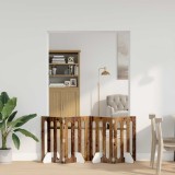 vidaXL Țarc pliabil pentru animale de companie 4 pcs Lemn de stejar 8005968