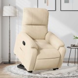 VidaXL Fotoliu rabatabil cu ridicare, crem, microfibră 3204933