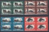 ROMANIA 1948 LP 245 MUNCA IN COMUNICATII SERIA IN BLOC DE 4 TIMBRE MNH, Nestampilat