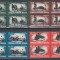ROMANIA 1948 LP 245 MUNCA IN COMUNICATII SERIA IN BLOC DE 4 TIMBRE MNH