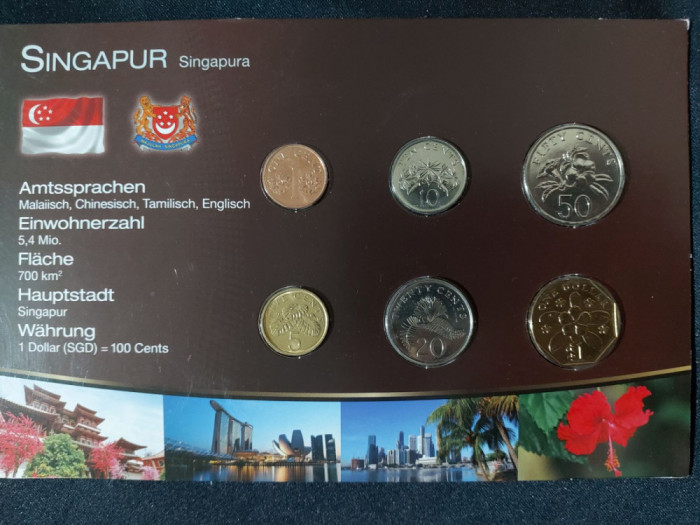 Seria completata monede - Singapore 1986-2010 , 6 monede