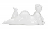 Statueta decorativa, Woman Yoga Relax, Mauro Ferretti, 32 x 16 x 16 cm, polirasina, alb