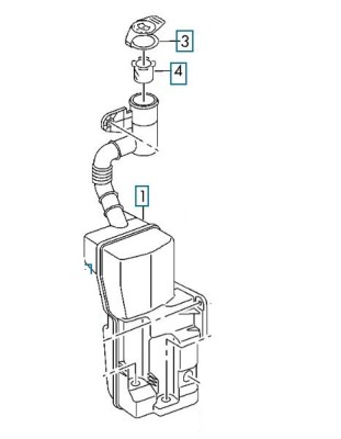 Rezervor spalator parbriz Volkswagen Caddy 3 (2k), 06.2015-, fara pompa spalator, pt modele cu sistem spalare faruri, fara senzor nivel lichid (cu ga foto