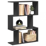 VidaXL Bibliotecă/separator cameră 3 niveluri negru 70x24x97 cm, lemn