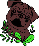 Cumpara ieftin Sticker decorativ, Pug Dog, Maro, 70 cm, 7056ST-1, Oem