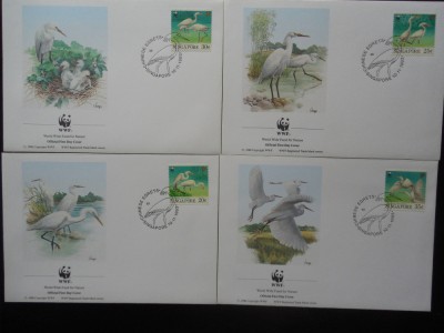 Singapore-WWF Pasari-set complet FDC foto