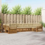 vidaXL Seturi de canapele 7 pcs Natural și Bej Lemn Solid de Acacia 3374063