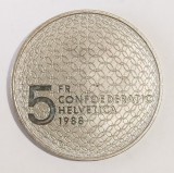 ELVETIA 5 FRANCI 1988 COMEMORATIVA AUNC IN BLISTER ORIGINAL ( CITITI DESCRIEREA )