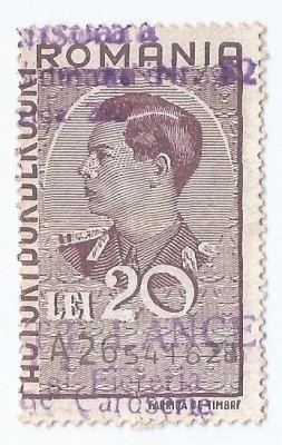 *Romania, lot 1101 cu 1 timbru fiscal comercial, 1941, oblit. foto