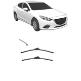 Set stergatoare MAZDA 3 Saloon (BP_) 2018-2021, parbriz, Valeo Silencio