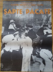 Sapte pacate afis / poster cinema vintage original foto