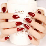 YAI Fake Nail Tips Full Cover Stiletto Fales Nails RedRed