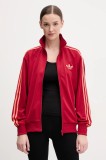 Adidas Originals bluza Firebird femei, culoarea rosu, cu imprimeu, JP2295