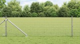 VidaXL Gard din s&acirc;rmă sudată cu 13 st&acirc;lpi cu v&acirc;rf 0.6x100 m din oțel galvanizat