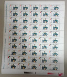 TIMBRE ROM&Acirc;NIA LP1500/1999 10 ani de la Revoluția Rom&acirc;nă -coală de 50 timbre MNH