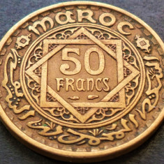 Moneda exotica 50 FRANCI - MAROC, anul 1952 *cod 4319 = Mohammed V