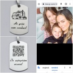 Breloc,pandantiv inox,cu QR cod foto