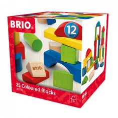Brio - Set Blocuri Colorate Din Lemn 25 Piese foto