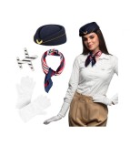 Set costum stewardesă (stevarde) din 4 piese, marime universala