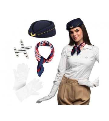 Set costum stewardesă (stevarde) din 4 piese, marime universala foto