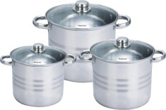Set 3 oale inox cu capac,5.3 litri,6.8 litri, 8.8 litri -Royalty Line RL-SP1 foto