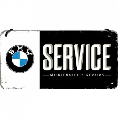 Placa metalica cu snur - BMW Service - 10x20 cm foto