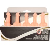 Set 5 Lum&acirc;nări Realiste &icirc;n Formă de Penis &ndash; Culoare Naturală &ndash; DIABLO PICANTE &ndash; Decor Amuzant pentru Petreceri