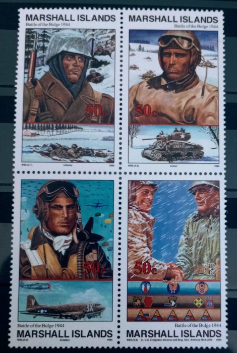 Insulele Marshall 1994 aviație, piloți, avioane de atac. Tancuri, soldați serie nestampilata