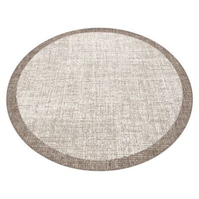 Covor sisal Floorlux cerc 20401 Cadru şampanie si taupe, cerc 160 cm foto