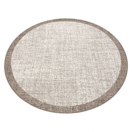 Covor sisal Floorlux cerc 20401 Cadru şampanie si taupe, cerc 160 cm