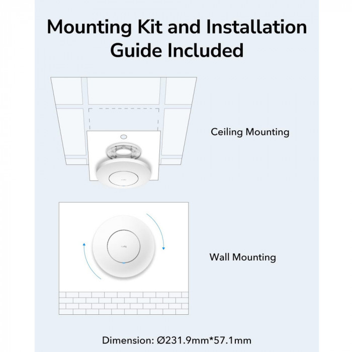 Access point Wi-Fi PNI AP1200, AP1300, 880 MHz Dual-Core, Dual-band, Gigabit RJ45, PoE, 802.11ac/n/g/b/a, alb