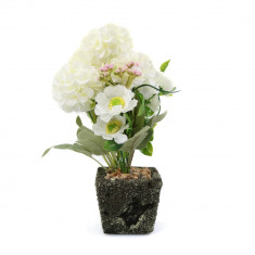 Aranjament Cu Flori Artificiale, Garden, Alb, 26cm ComfortTravel Luggage foto