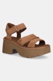 UGG sandale din piele &icirc;ntoarsă New Heights Ankle Strap culoarea maro, 1167475-CHE