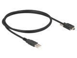 Cablu USB 2.0 DELOCK 80478, USB A la USB B Mini, 1m, Negru, 480Mbps