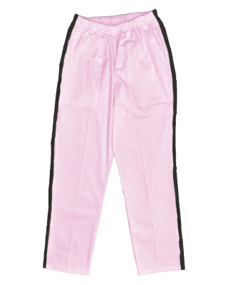 Pantaloni Medicali Pe Stil, Roz cu dunga neagra cu Elastan cu Elastic - XL foto