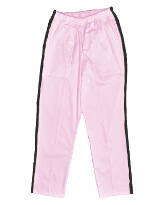 Pantaloni Medicali Pe Stil, Roz cu dunga neagra cu Elastan cu Elastic - S, talia-3-92cm foto