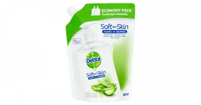 Dettol foly&amp;eacute;kony Szappan Ut&amp;aacute;nt&amp;ouml;ltő Aloe Vera E-vitaminnal 500ml foto