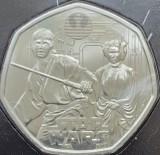 50 pence 2023 Marea Britanie, Luke Skywalker and Princess Leia, Star Wars, Bunc, Coincard, km#2442, Europa