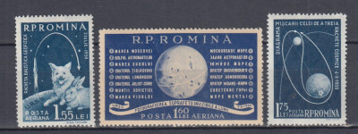 ROMANIA 1959 LP 487 ANUL GEOFIZIC INTERNATIONAL SERIE SARNIERA foto